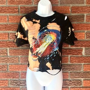 Journey Crop Top Band Tee! Handmade!
